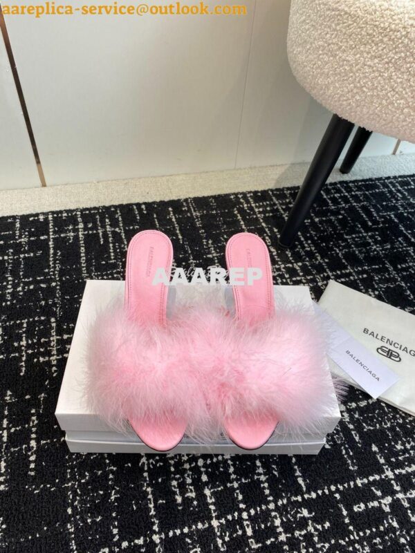 Replica Balenciaga Boudoir 70mm Sandal In Pink Feathers 787447 10