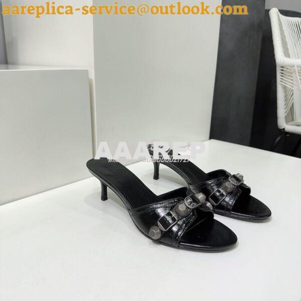 Replica Balenciaga Cagole 70mm Sandal In Arena Lambskin 694347 5