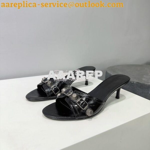 Replica Balenciaga Cagole 70mm Sandal In Arena Lambskin 694347 6