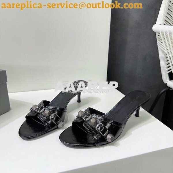 Replica Balenciaga Cagole 70mm Sandal In Arena Lambskin 694347 7