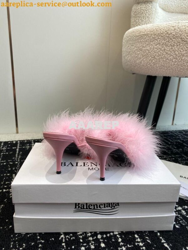 Replica Balenciaga Boudoir 70mm Sandal In Pink Feathers 787447 13