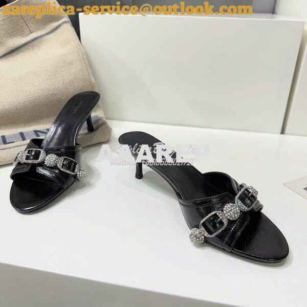 Replica Balenciaga Cagole 70mm Sandal In Arena Lambskin with Crystals 10