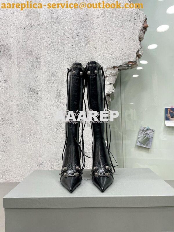 Replica Balenciaga Cagole 90mm Boot Arena lambskin 694395 Black 4