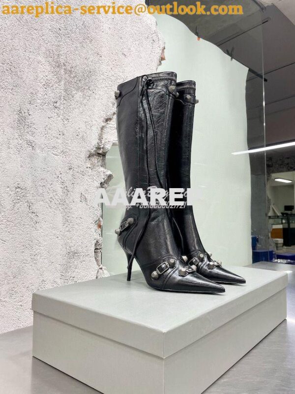 Replica Balenciaga Cagole 90mm Boot Arena lambskin 694395 Black 5