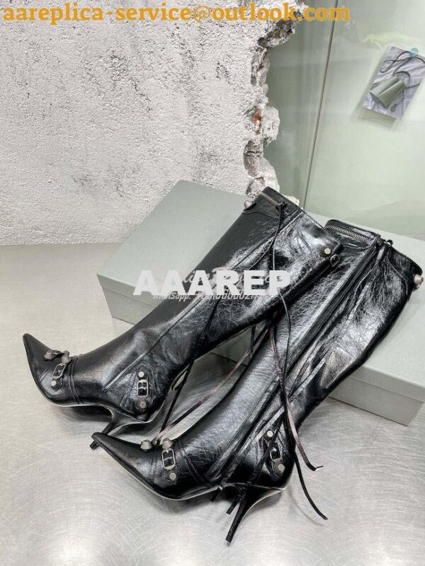 Replica Balenciaga Cagole 90mm Boot Arena lambskin 694395 Black 8