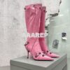 Replica Balenciaga Cagole 90mm Boot Arena lambskin 694395 white 2