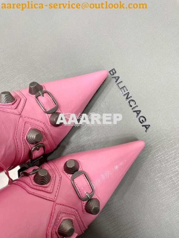 Replica Balenciaga Cagole 90mm Boot Arena lambskin 694395 Pink 8