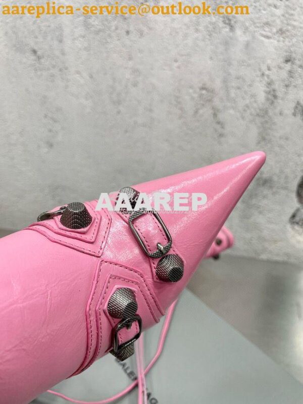 Replica Balenciaga Cagole 90mm Boot Arena lambskin 694395 Pink 9