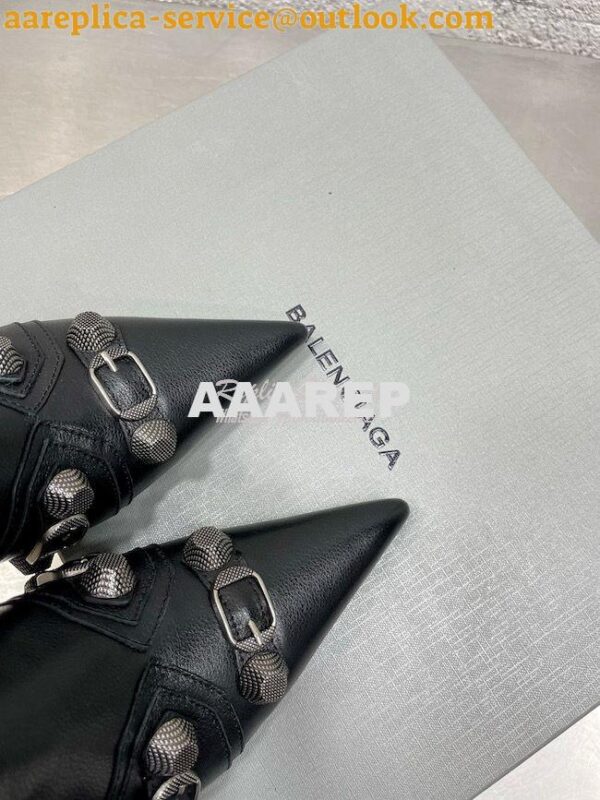 Replica Balenciaga Cagole 90mm Bootie Arena Lambskin 694379 Black 8