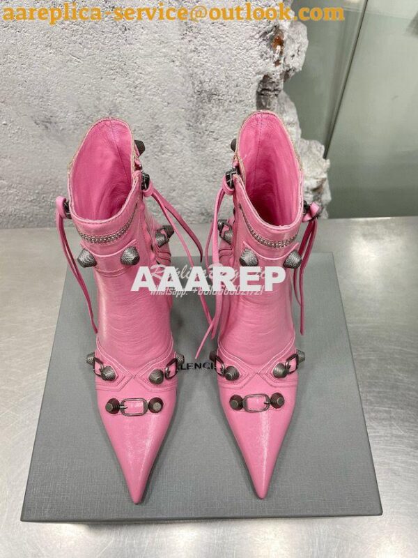 Replica Balenciaga Cagole 90mm Bootie Arena Lambskin 694379 Pink 4