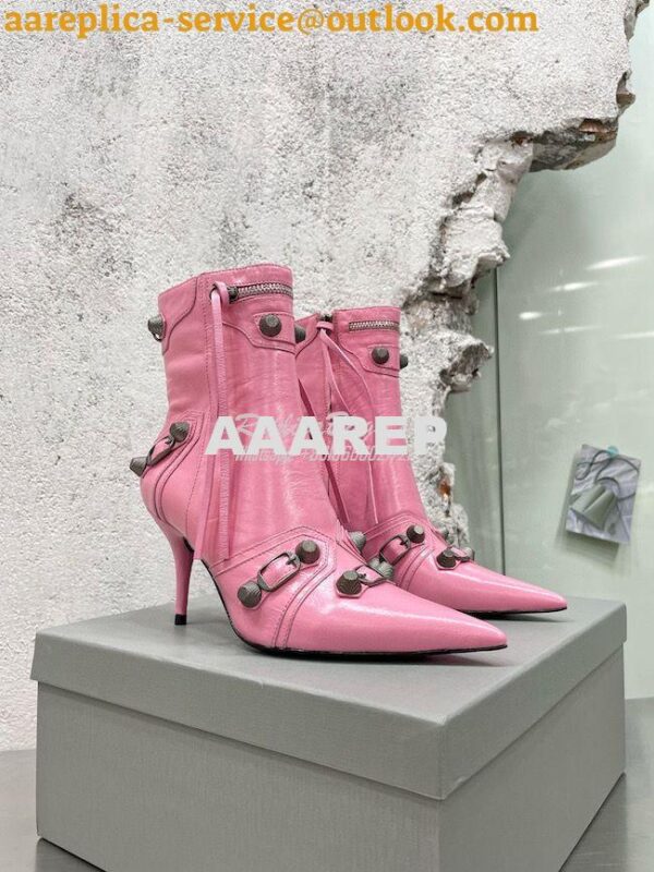 Replica Balenciaga Cagole 90mm Bootie Arena Lambskin 694379 Pink 5