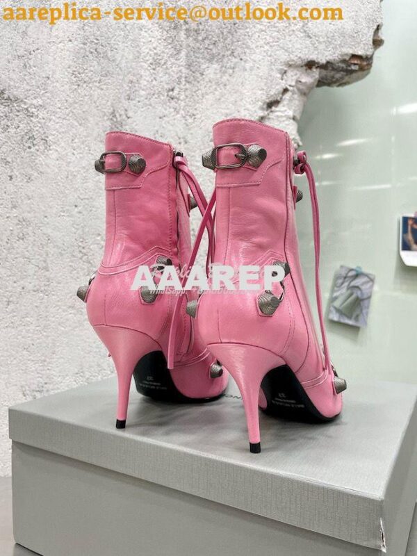 Replica Balenciaga Cagole 90mm Bootie Arena Lambskin 694379 Pink 6