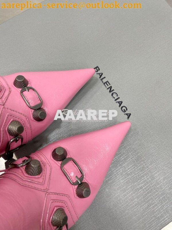 Replica Balenciaga Cagole 90mm Bootie Arena Lambskin 694379 Pink 8