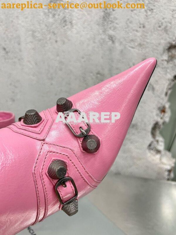 Replica Balenciaga Cagole 90mm Bootie Arena Lambskin 694379 Pink 9