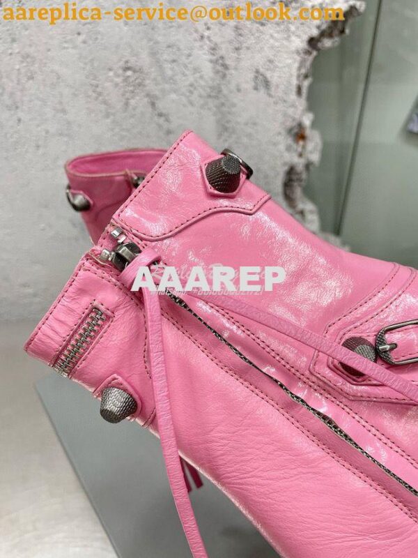 Replica Balenciaga Cagole 90mm Bootie Arena Lambskin 694379 Pink 10