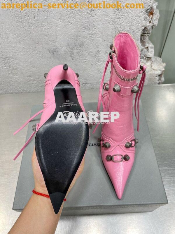 Replica Balenciaga Cagole 90mm Bootie Arena Lambskin 694379 Pink 11