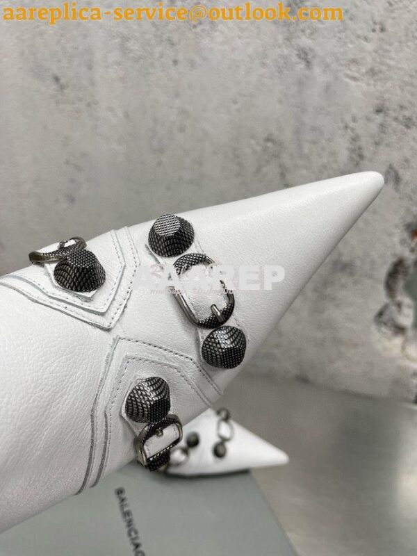 Replica Balenciaga Cagole 90mm Bootie Arena Lambskin 694379 White 9