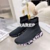 Replica Balenciaga Men Female Speed Graffiti Sneaker 645334 Black Whit 2