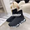 Replica Balenciaga Men Female Speed Graffiti Sneaker 645334 Black Pink