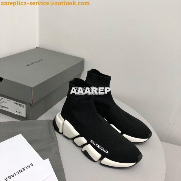 Replica Balenciaga Speed 2.0 Sneaker 617196 Black White