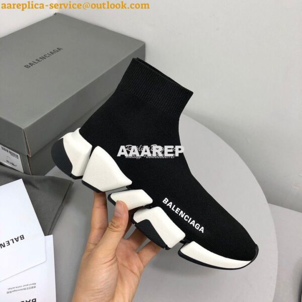 Replica Balenciaga Speed 2.0 Sneaker 617196 Black White 6