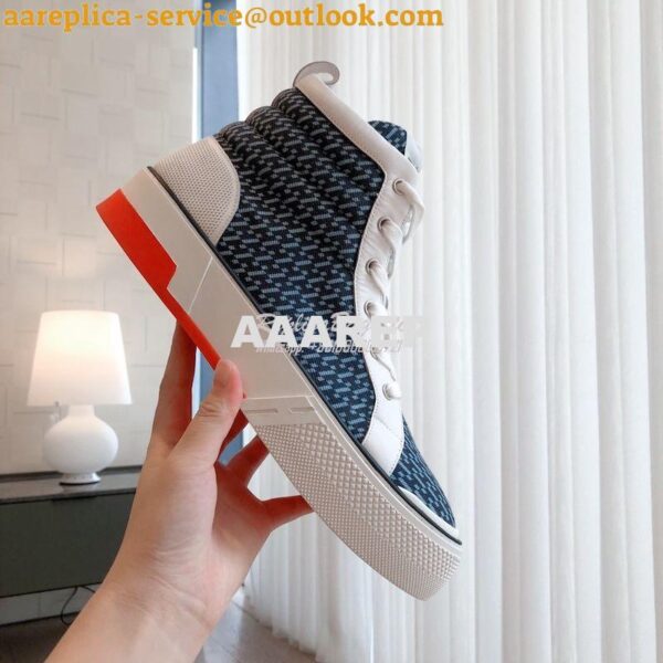 Replica Hermes Men Female High Top Gad Sneaker "H en Biais" denim and 3