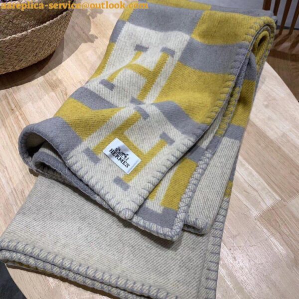 Replica Hermes Jaune Avalon Bayadere Throw Blanket 5