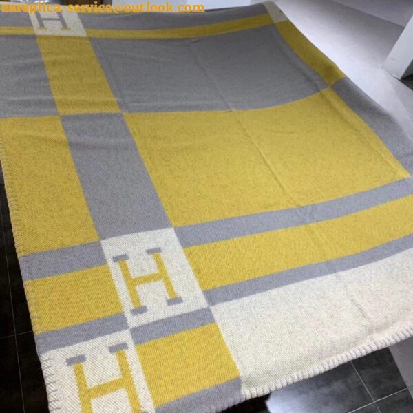 Replica Hermes Jaune Avalon Bayadere Throw Blanket 6