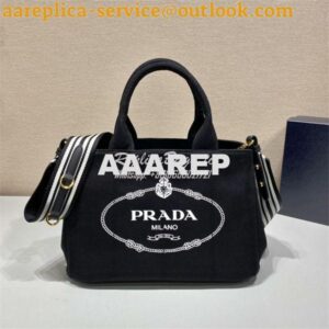 Replica Prada Canapa 2way Hand tote bag 1BG439 black