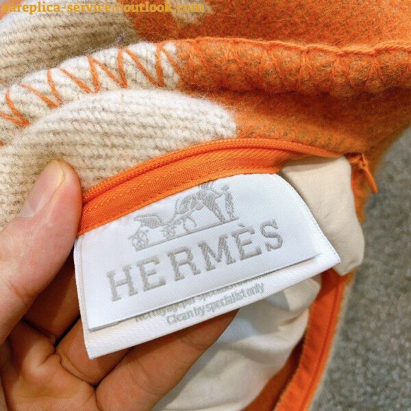 Replica Hermes Orange Small Avalon Pillow Cover 4