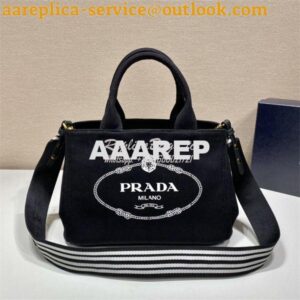 Replica Prada Canapa 2way Hand tote bag 1BG439 black 2