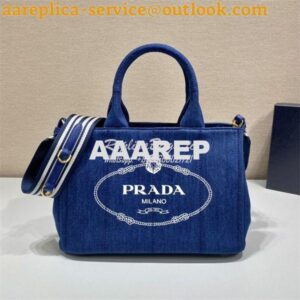 Replica Prada Canapa 2way Hand tote bag 1BG439 Blue