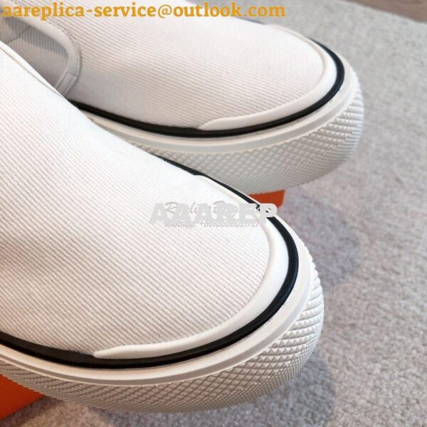 Replica Hermes Men Gliss Sneaker Cotton Twill And Calfskin H231708Z 14