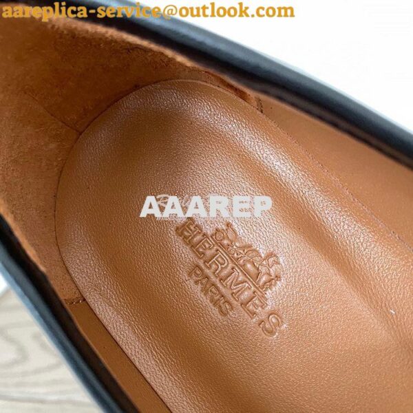 Replica Hermes Mocassins Colette in Calfskin H211041Z Black 6