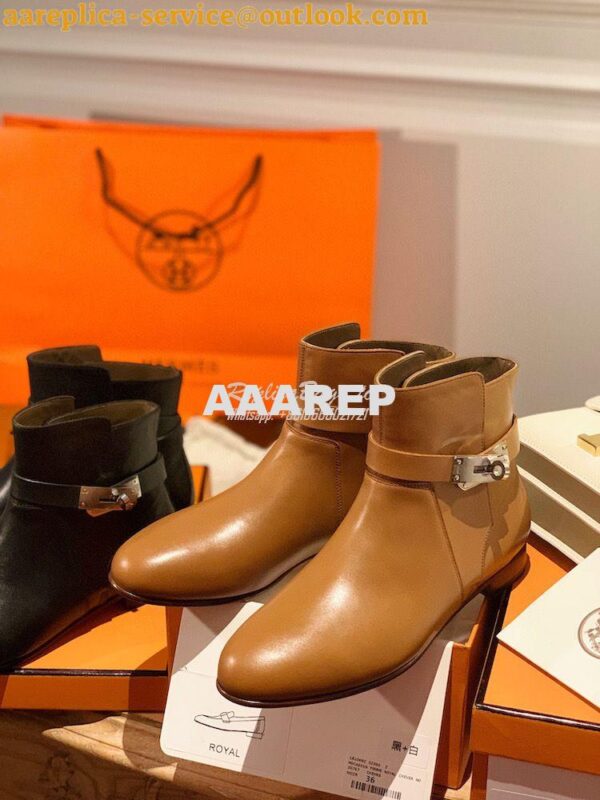 Replica Hermes Neo Ankle Boot in Heritage Calfskin H202255Z Brown 3