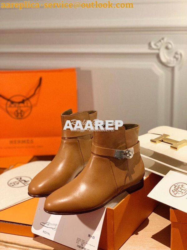 Replica Hermes Neo Ankle Boot in Heritage Calfskin H202255Z Brown 5