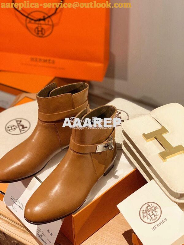 Replica Hermes Neo Ankle Boot in Heritage Calfskin H202255Z Brown 6