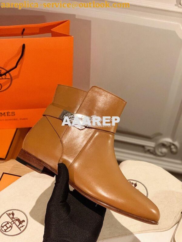 Replica Hermes Neo Ankle Boot in Heritage Calfskin H202255Z Brown 7