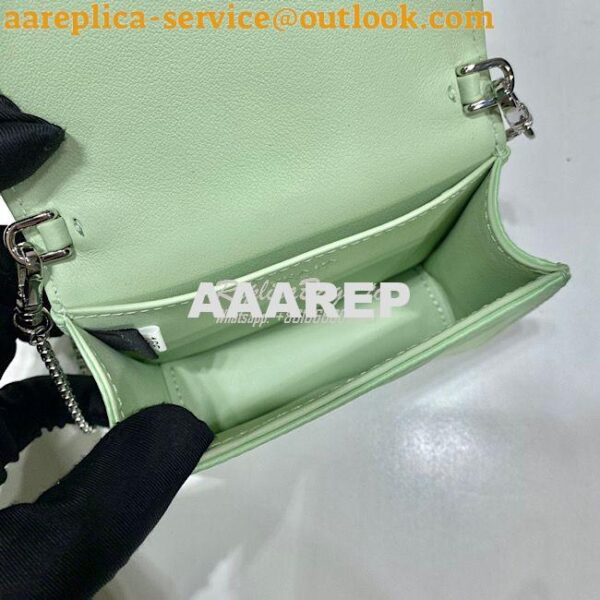Replica Prada Cardholder with shoulder strap and crystals 1MR024 Aqua 9