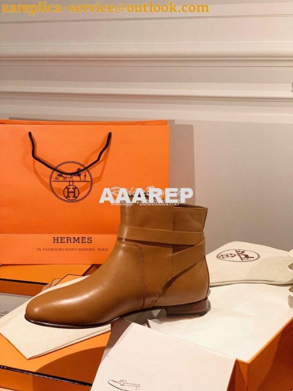 Replica Hermes Neo Ankle Boot in Heritage Calfskin H202255Z Brown 9