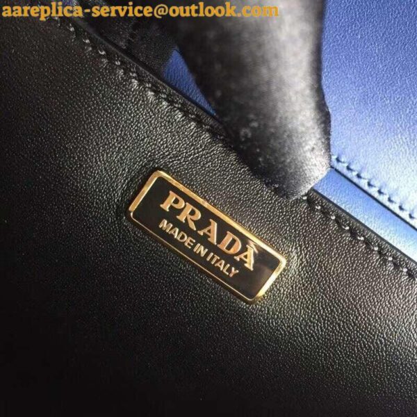 Replica Prada Cahier Shoulder Bag In Blue/Black Leather 5