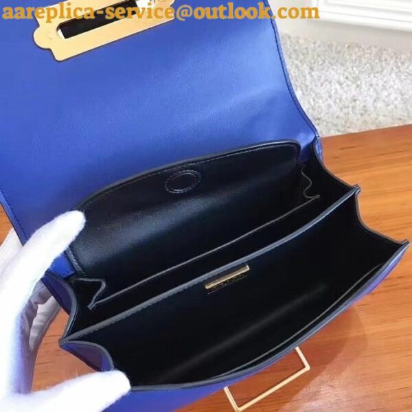 Replica Prada Cahier Shoulder Bag In Blue/Black Leather 9