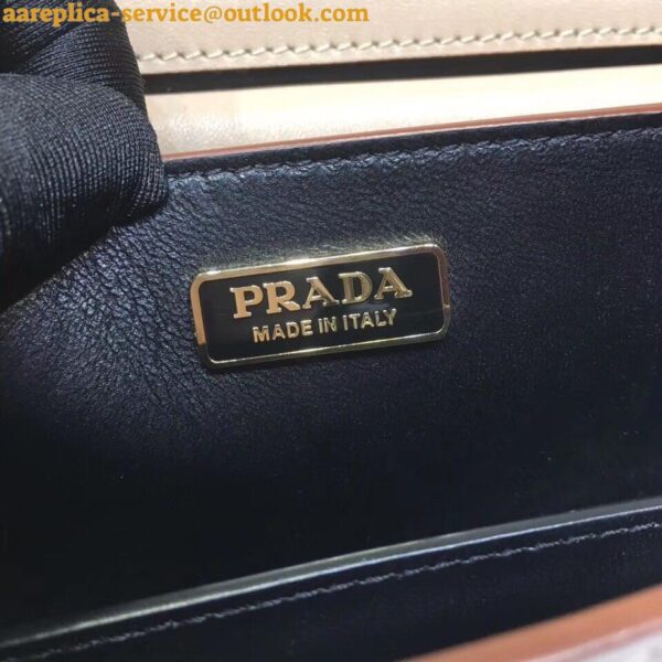 Replica Prada Cahier Shoulder Bag In White/Black Leather 5