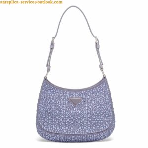 Replica Prada Cleo Bag In Wisteria Satin with Cystal Appliques