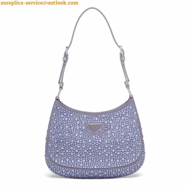 Replica Prada Cleo Bag In Wisteria Satin with Cystal Appliques 3