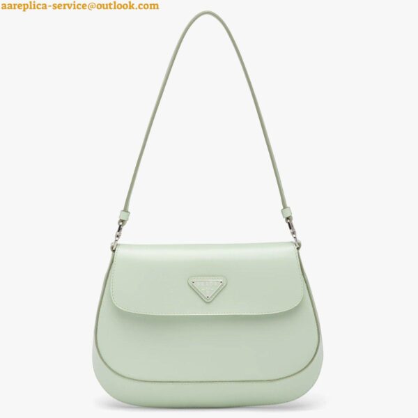 Replica Prada Cleo Flap Bag In Aqua Brushed Leather 3