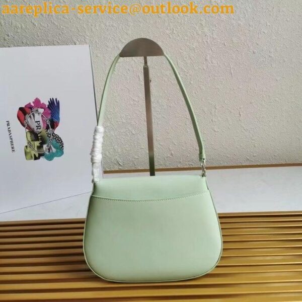 Replica Prada Cleo Flap Bag In Aqua Brushed Leather 7