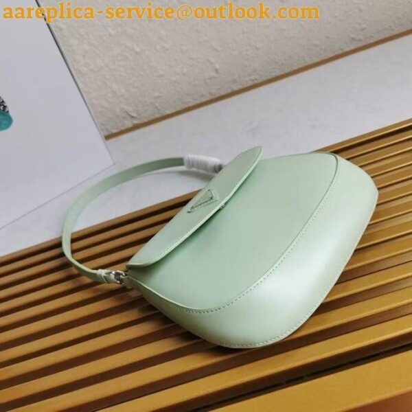 Replica Prada Cleo Flap Bag In Aqua Brushed Leather 9