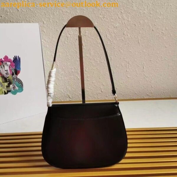 Replica Prada Cleo Flap Bag In Black Brushed Leather 8