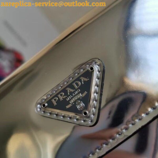 Replica Prada Cleo Flap Bag In Silver Brushed Leather 6